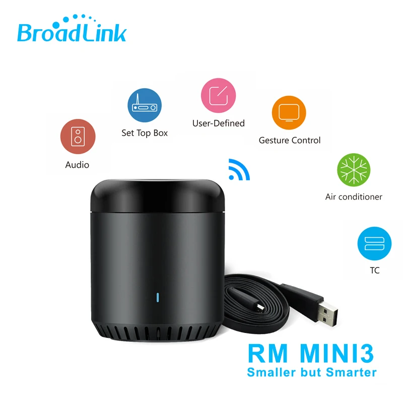 

BroadLink RM Mini3 Black Bean Smart Home WiFi Remote Controller Universal IR Remote For Android iOS Phone Google Home Alexa Echo