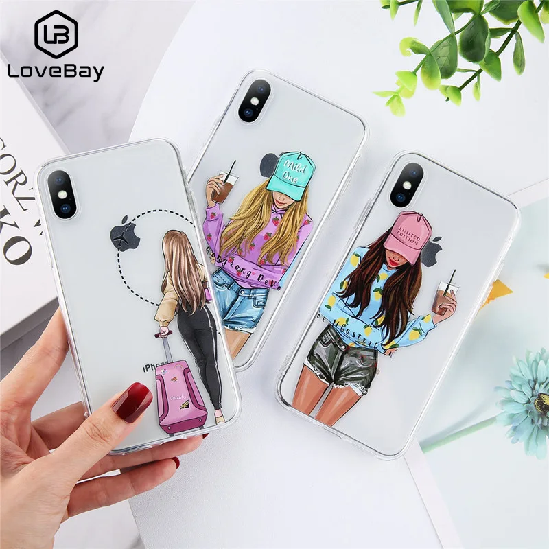 Lovebay аниме девушка чехол для телефона iPhone 11 Pro Max 7 8 6 6s Plus прозрачный силиконовый X XR