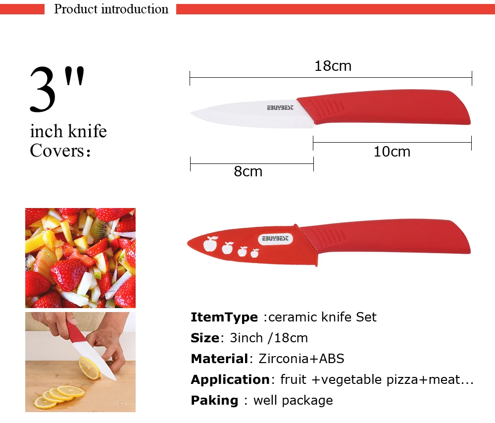 Кухонные ножи, керамический нож, 3, 4, 5, 6 дюймов, циркониевое белое лезвие, для очистки овощей, фруктовый керамический нож шеф-повара, набор для приготовления пищи