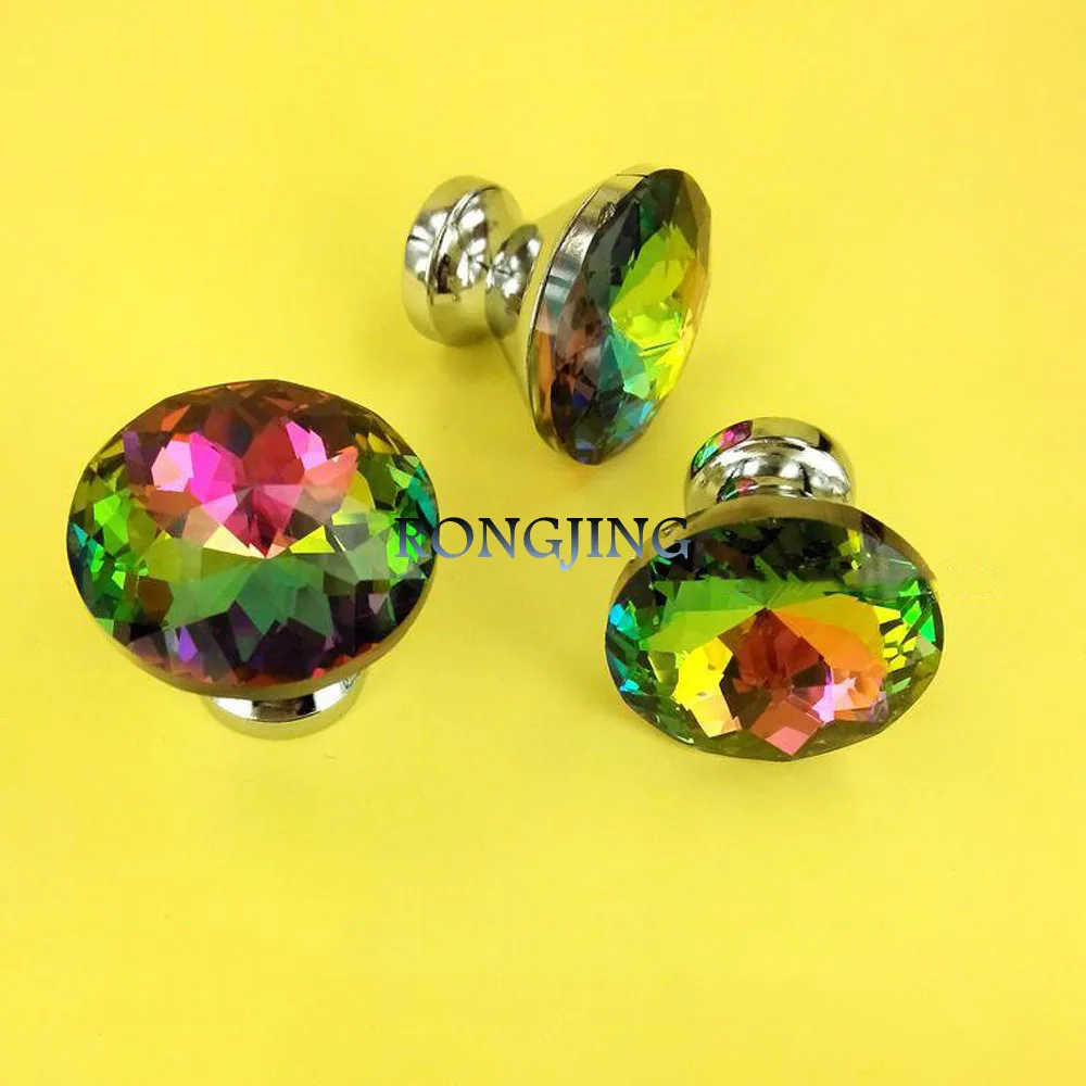 30mm K9 Crystal Drawer Knobs Glass Furniture Pulls