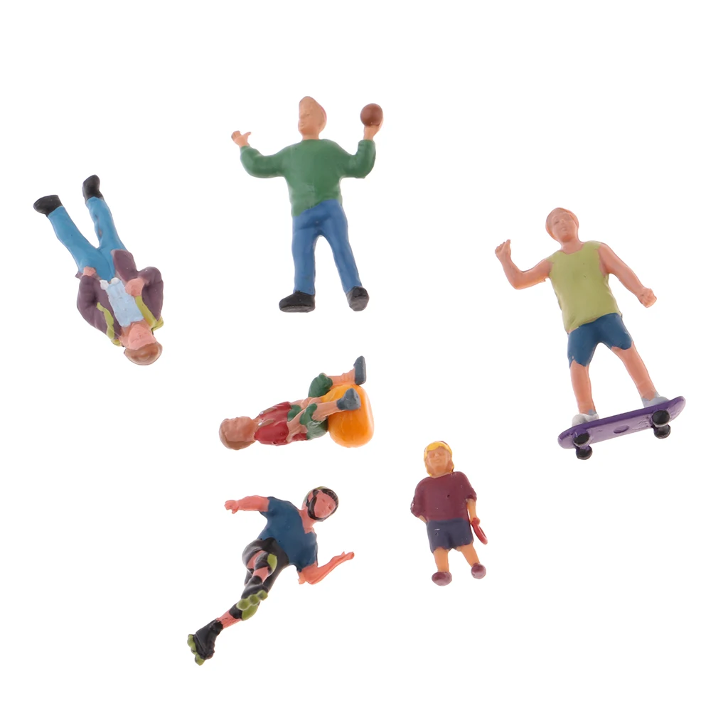 1/87 Painted Player People Figures Model HO OO Scale Layout for Sand Table Decoration