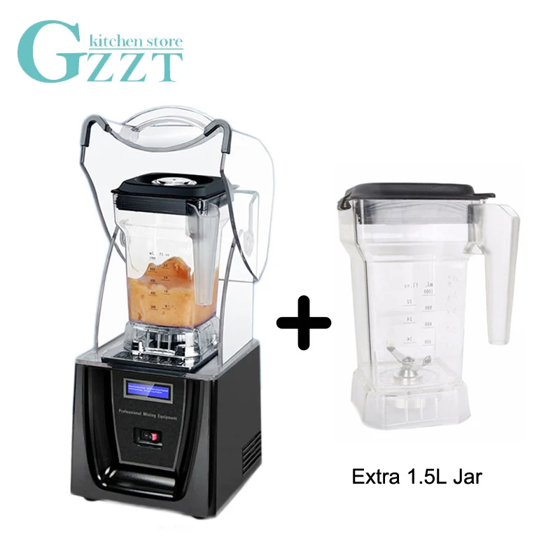 

Commercial 1.5L Bpa Free Ice Blender With One More Blender Jar Cup Professional Power Blender Mixer Juicer Food Processor