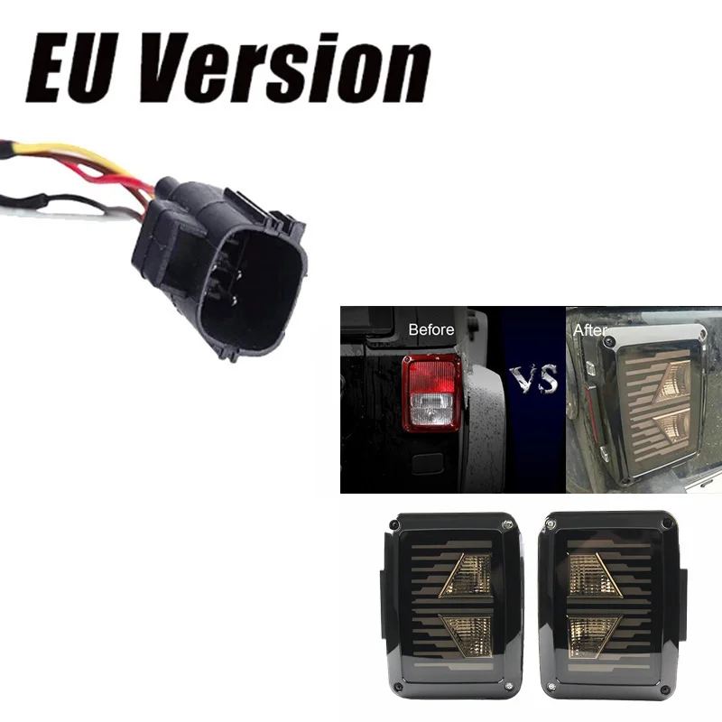 USAEU edition reverser brake turn signal LED tail light For Jeep wrangler LED Tail Light With Brake Turning Reverse light (18)
