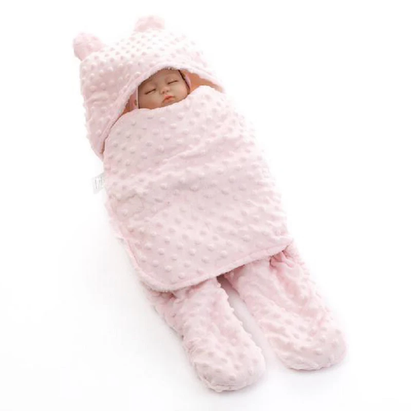 Вязаный для новорожденных Чистый цвет детская сумка младенческой ребенка осень зима утолщение спальное одеяло