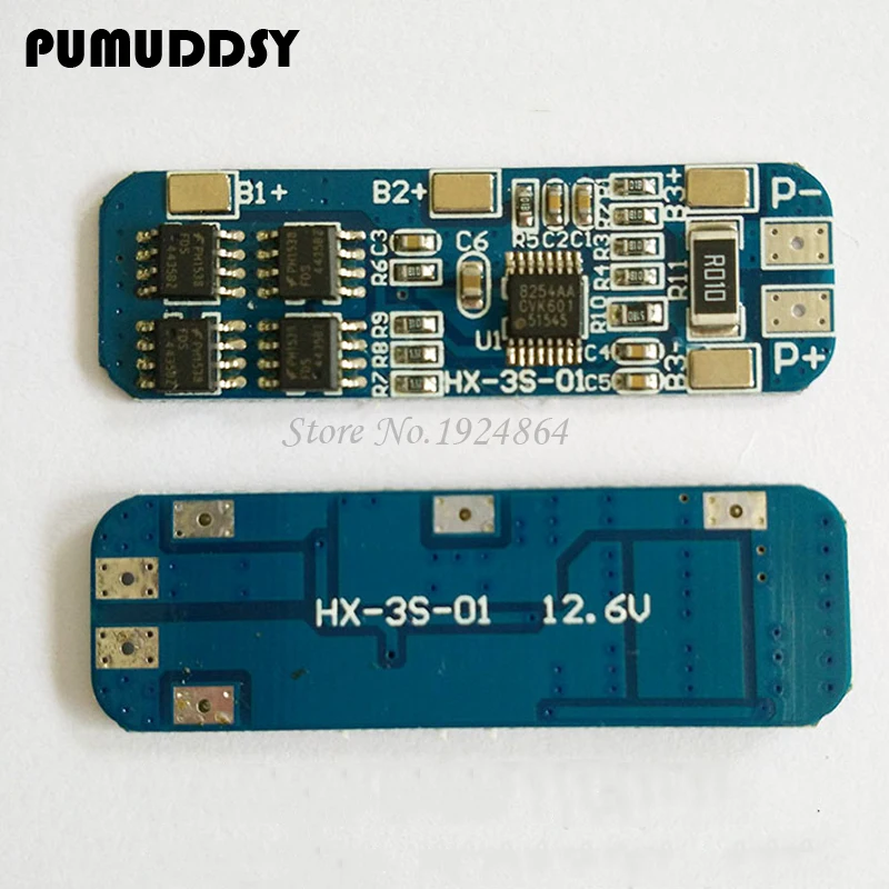 

3S 12V 18650 10A BMS Charger Li-ion Lithium Battery Protection Board Circuit Board 10.8V 11.1V 12.6V Electric