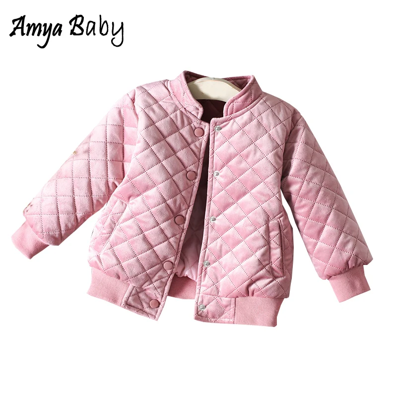

Amya Baby Girls Jackets And Coats Pink Cotton Warm Kids Jackets For Girls Autumn Winter Children Clothing Toddler Girl Coat 2018
