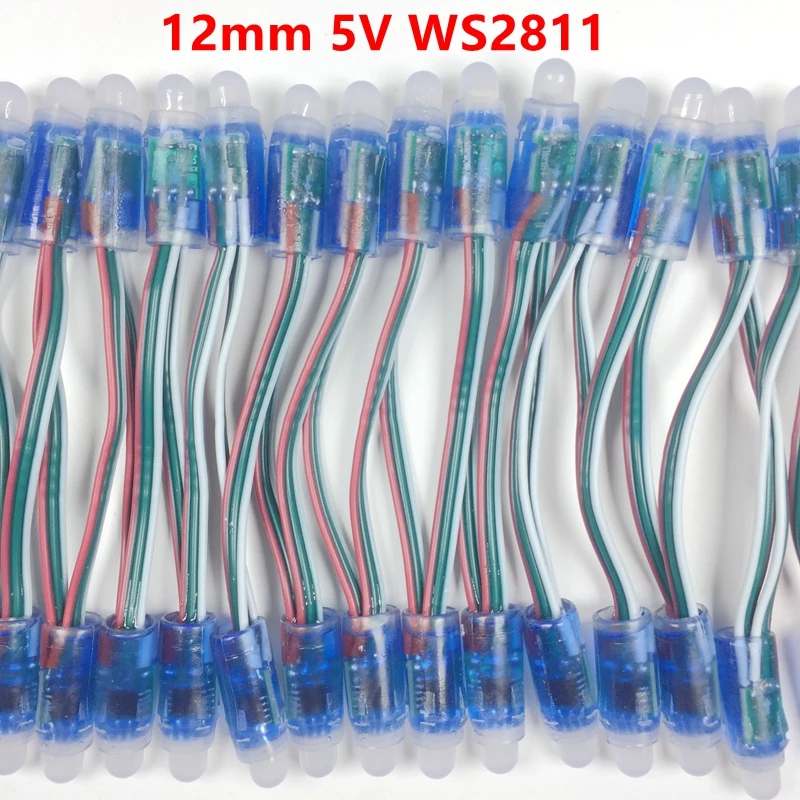 DC5V WS2811 IC светодиодный светильник 12 мм полноцветный IP68 открытый водонепроницаемый рекламный светодиодный светильник s