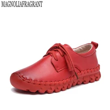 Новая кожаная женская обувь; повседневная женская обувь ручной работы из натуральной кожи; обувь на плоской подошве; женские лоферы на шнуровке; zapatos mujer; k191