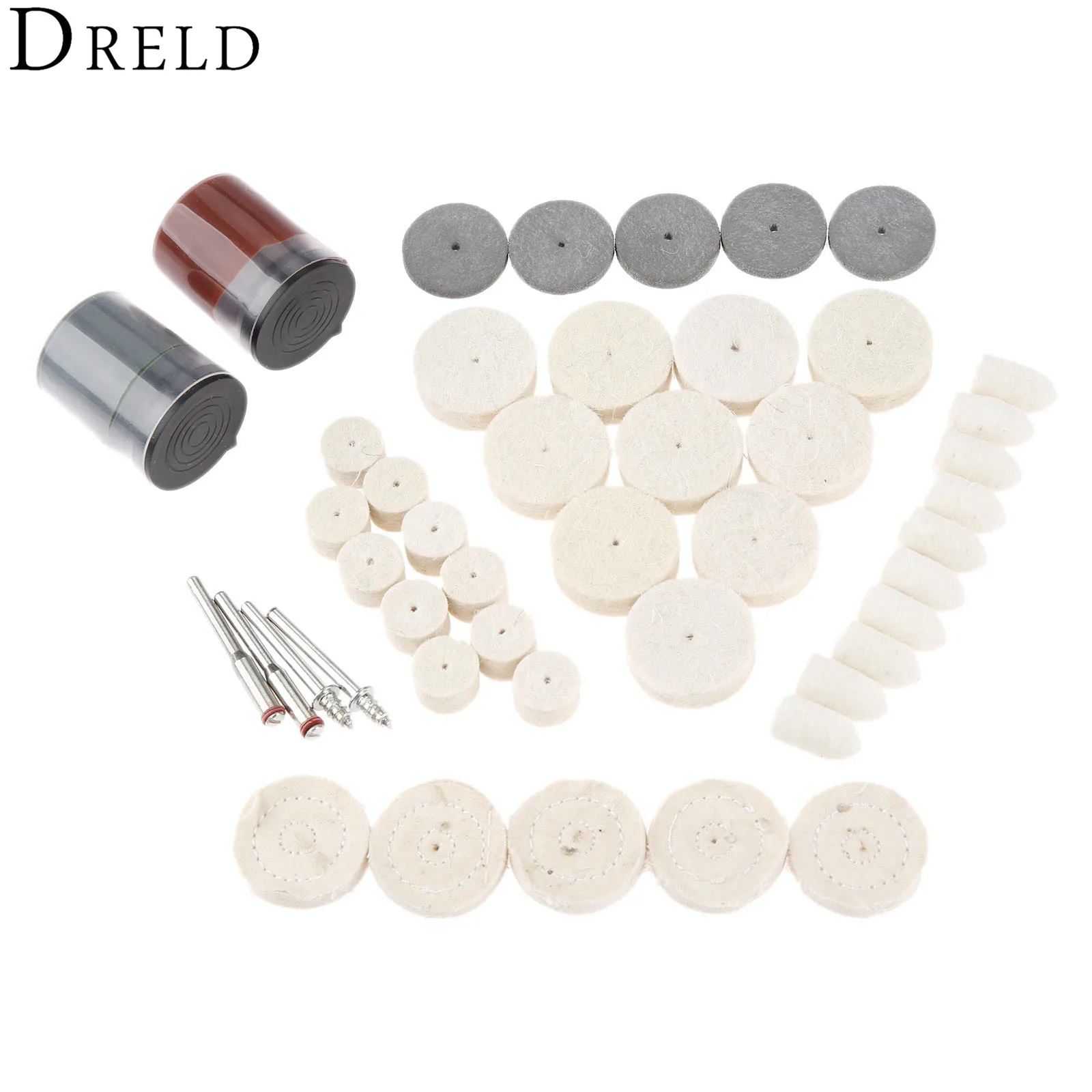 DRELD 46Pcs Dremel Accessories Polishing Buffing Burr Wheel Kit for Metal Surface Grinding