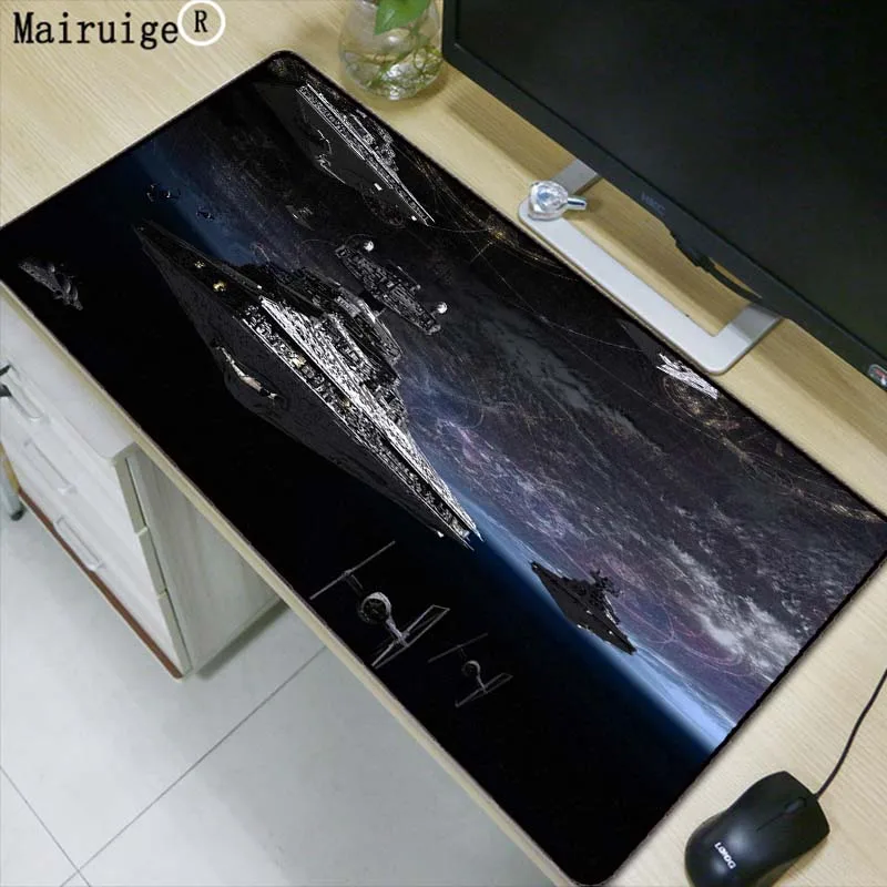 

Mairuige 90X40cm Large Game Thicken Mouse Pad for Star Wars Diy Printed Locking Edge Mousepad HD printing washable XXL Desk Mat