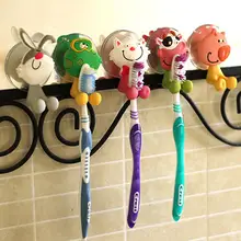 Animal Cute Cartoon Suction Cup Toothbrush Holder Hooks Bathroom Accessories Set Eco Friendly Wall Suction Holder