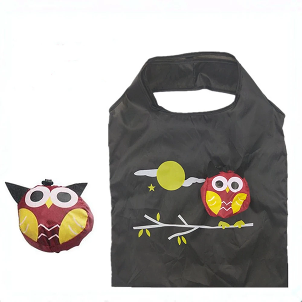 Owl Print Reusable Handbag Animal Shopping Tote Grocery Eco Foldable Bags Lady Crossbody Foldable Reusable Shopping Bag