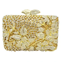 Оптовик Женская Свадебная вечерняя сумочка Свадебные вечерние сумки Ретро цветок Кристалл женские вечерние клатчи Камень индийский 335