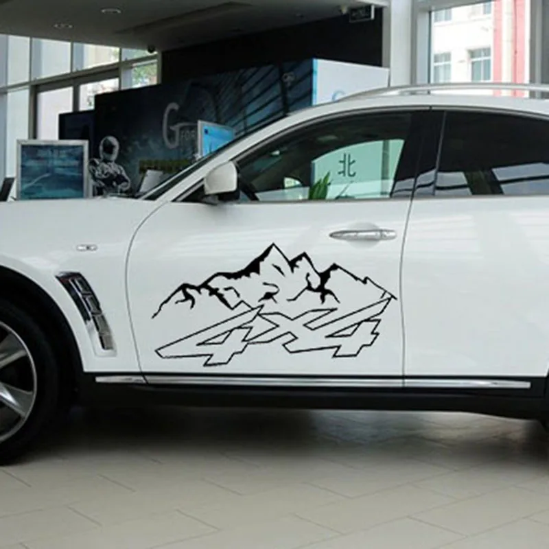 Наклейка для кузова 130*40 см, автомобильная горная 4x4 внедорожная дверь, автомобиль, грузовик, задний декор, самоклеющаяся