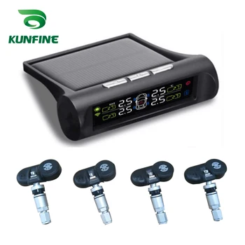 

Solar TPMS Car Tire Pressure Alarm Monitor System LCD Display 4 Internal/External Sensor Alarm Systems Security Car electronics