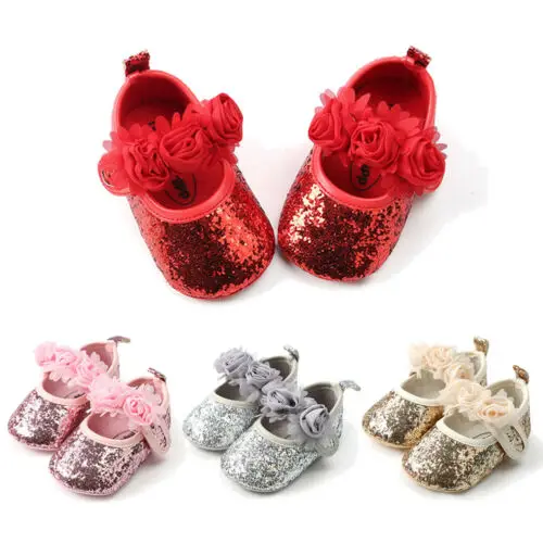 

New Baby Girl Soft Sole Cloth Crib Shoes Anti-slip Sneaker Prewalker 0-18M