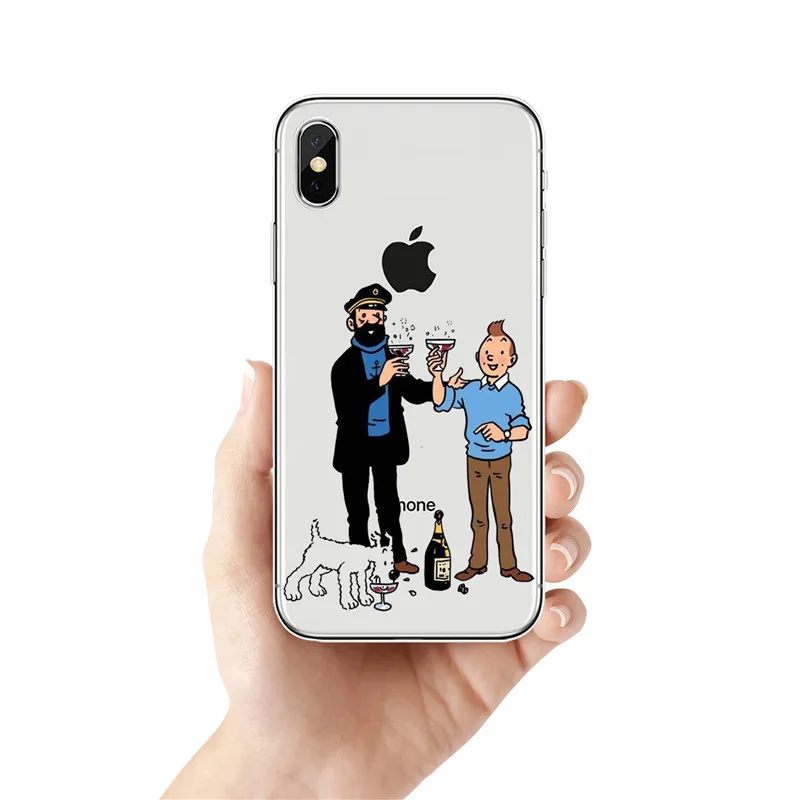 Как Aventuras Де Тинтин силиконовый Suave TPU Caso Capa Para o iphone XR 10 8 7 Plus 6 6 s Plus 5 XS Max 5 5C 4 4s Caso Fundas Coque