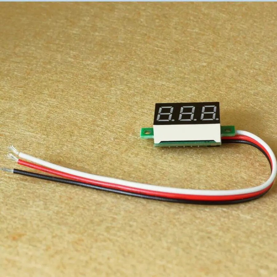 10 шт./лот 0,36 ''DC 0-100 в красный синий зеленый светодиодный ампер Панель измеритель напряжения Мини цифровой вольтметр DC 0 В до 100 в w/3 провода