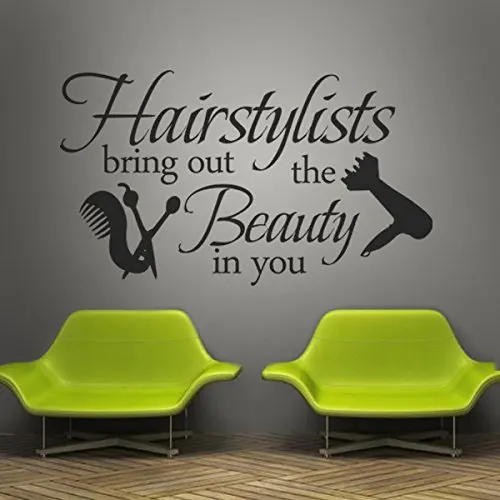 

Hair Salon Vinyl Wall Decal Graphic Beauty Salon Shop Decor Decorative Wall Sticker Lettering Words Wall Quotes Salon Decoration