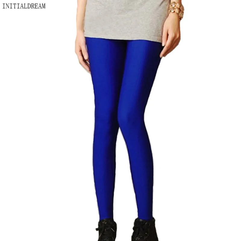 2018 Women Slim spandex Leggings Solid Candy Color Neon Leggings