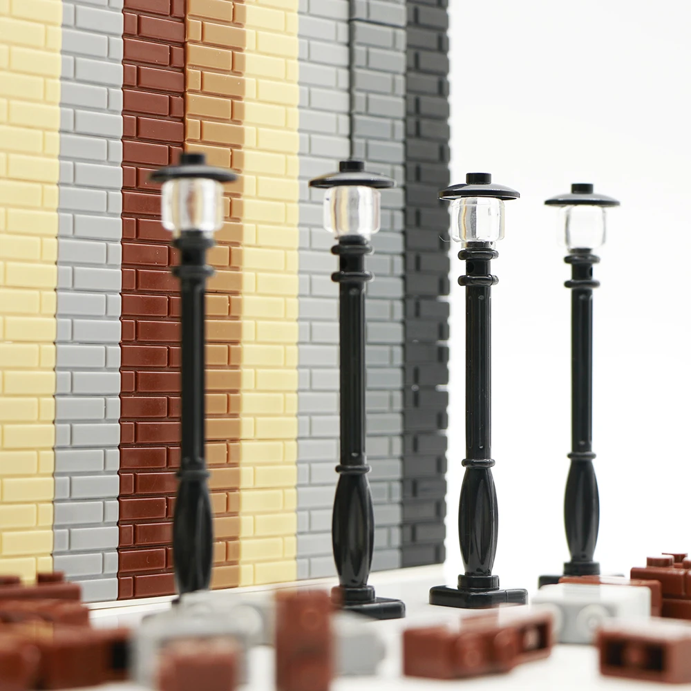 Blocs de construction de ville lampadaire lampe de route amis maison accessoires muraux pièces Mni jouets briques militaires