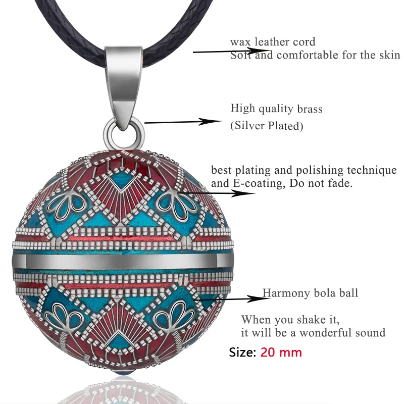 Eudora 20 мм винтажный мексиканский кулон бола гармония колокольчик шар Ангел звонящий подвеска для беременных ожерелье для женщин модное ювелирное изделие N14NB319