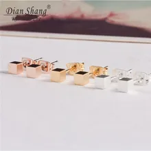 10 пар, из нержавеющей стали, геометрические крошечные квадратный куб, женские Украшения, серьги, Детские Pendientes Mujer Moda