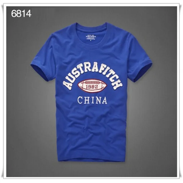 T shirt Fashion men summer tshirt high quality letter pattern size S to XXXL - Цвет: blue 6814