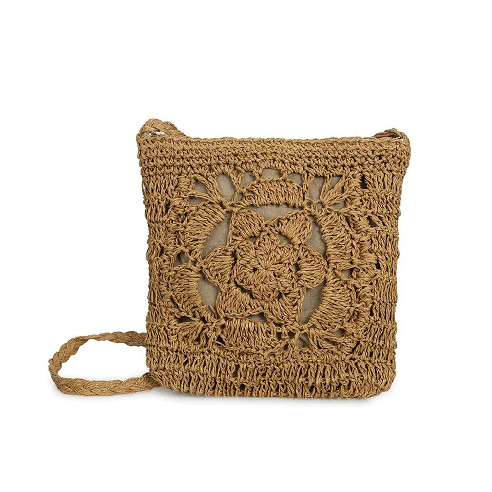 

2019 Handmade Rattan Woven Round Lady's Handbag Straw Knit Summer Beach Bag Woman Shoulder Messenger Bag Beach Holiday