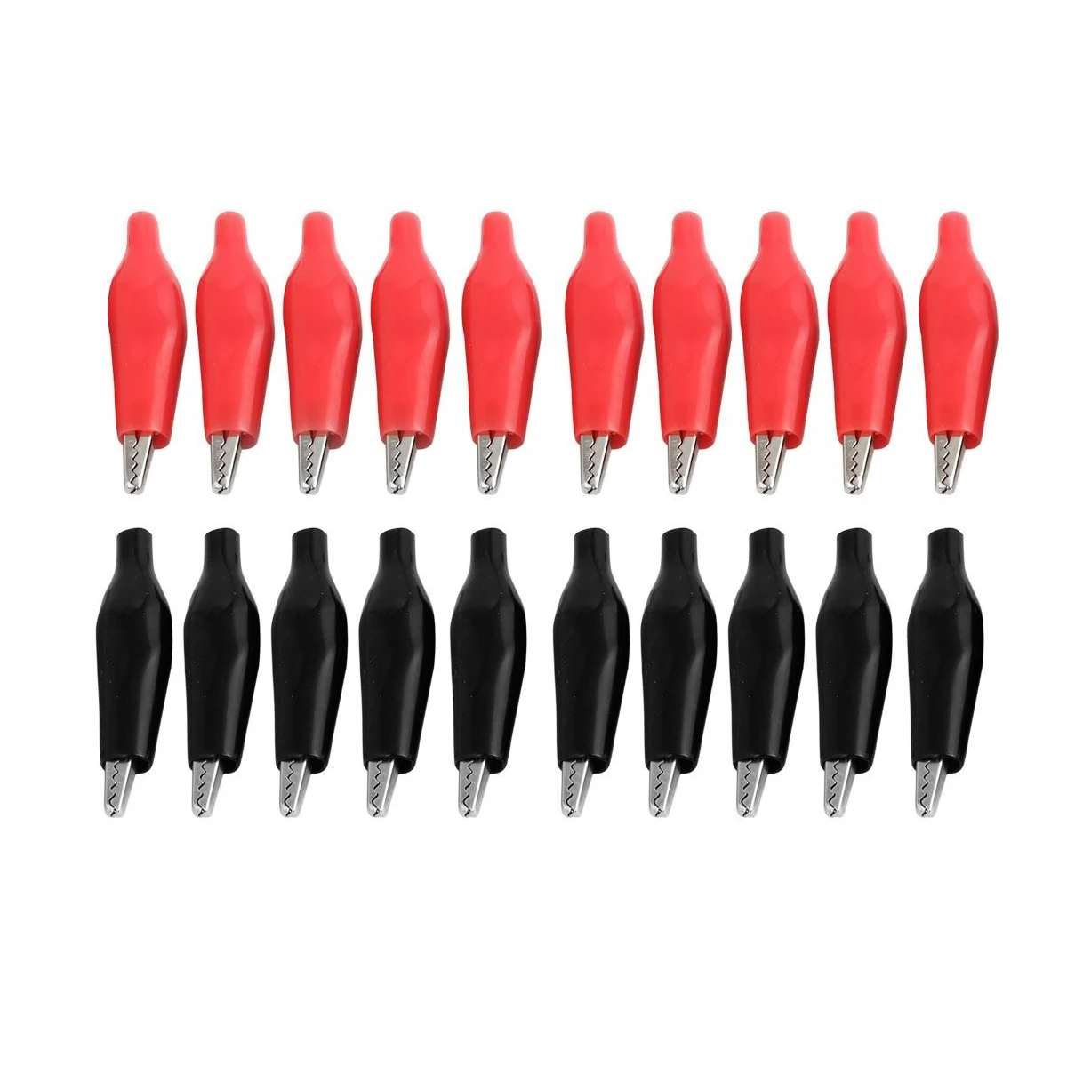 

20 Pcs Black Red Soft Plastic Coated Testing Probe Alligator Test Clip
