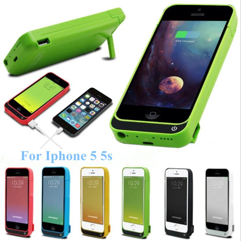 Beste Voor iphone 5 Power Case 4200 Mah Backup Cover Smart Lading voor iphone 5 Power Case 5 S SE Batterij Case Bank goud