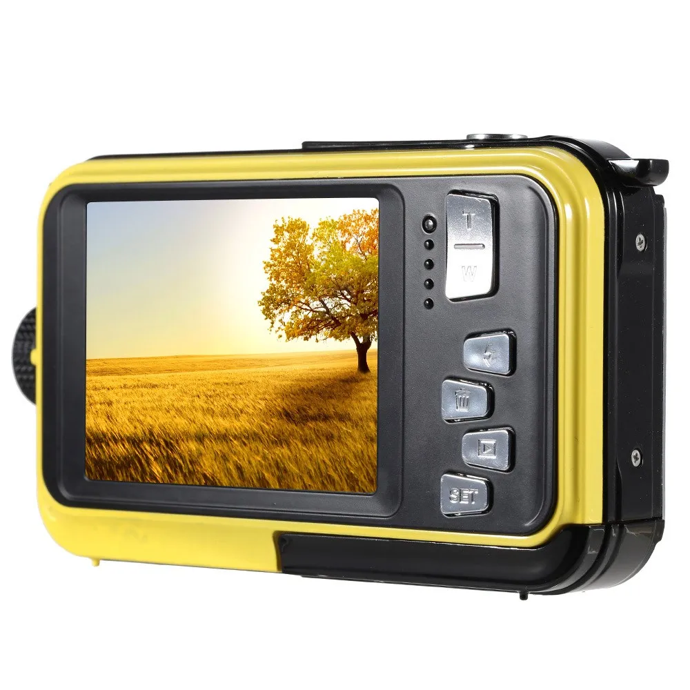 Winait 24Mp цифровой Камера 1080P видео в формате Full HD 2,"+ 1,8" двойной Экран 3M Водонепроницаемый Камера 16X зум 550 мА/ч, Батарея