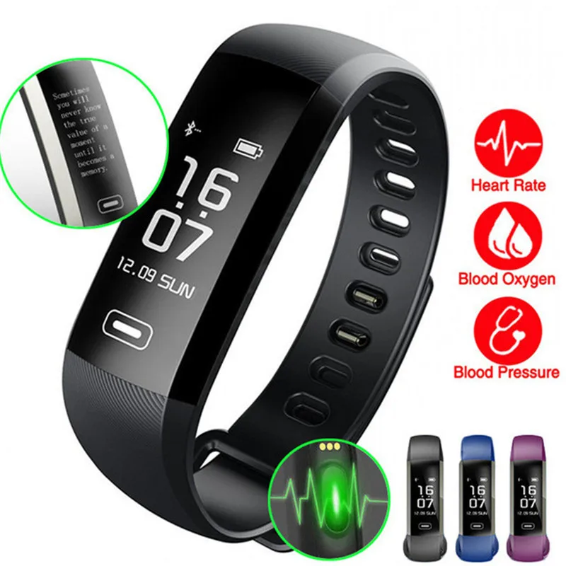 R5 PRO Smart wrist Band Heartrate Blood Pressure Oxygen Oximeter Sport