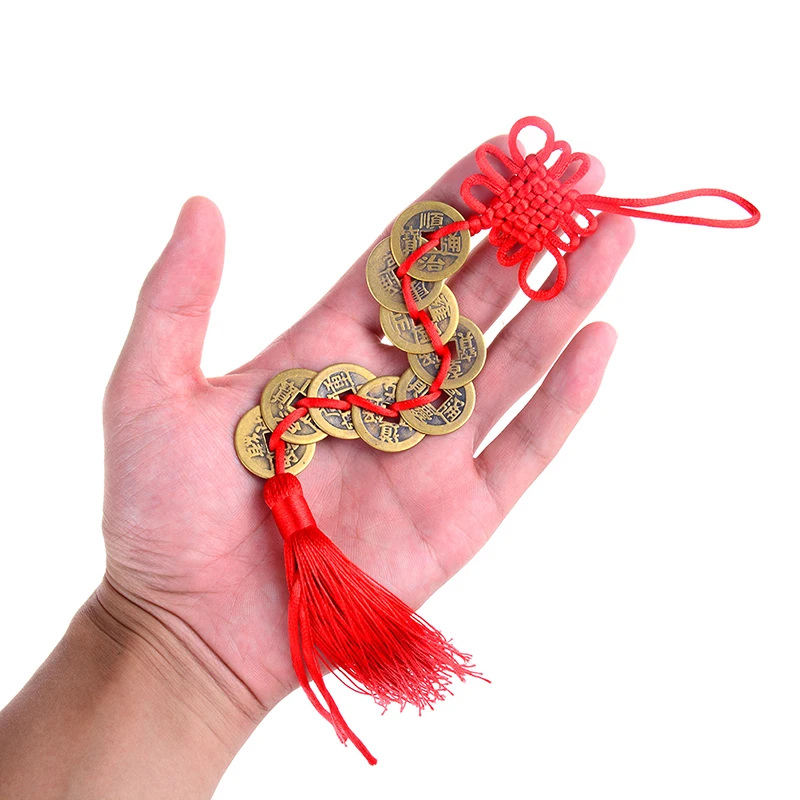 Lot De 6 Pièces De Monnaie Chinoises Feng Shui En Laiton – Pendentifs Vintage Pour Bricolage Et Décoration