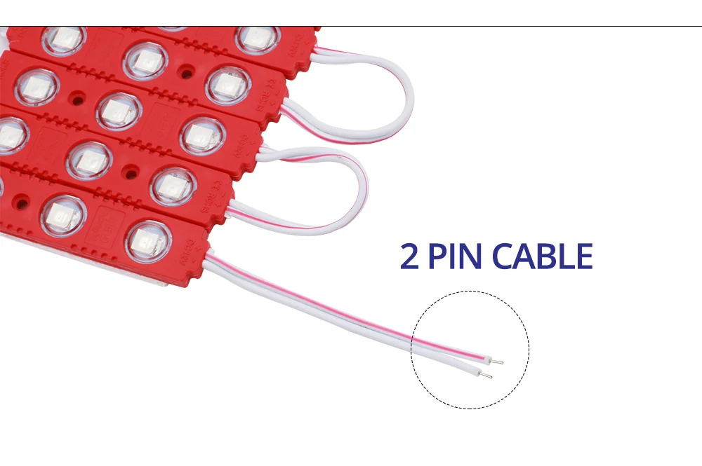 20 шт. DC12V Светодиодный модуль SMD 5054 3 светодиодный s инъекций объектив IP65 Водонепроницаемый высокая яркость для рекламы световой короб знак