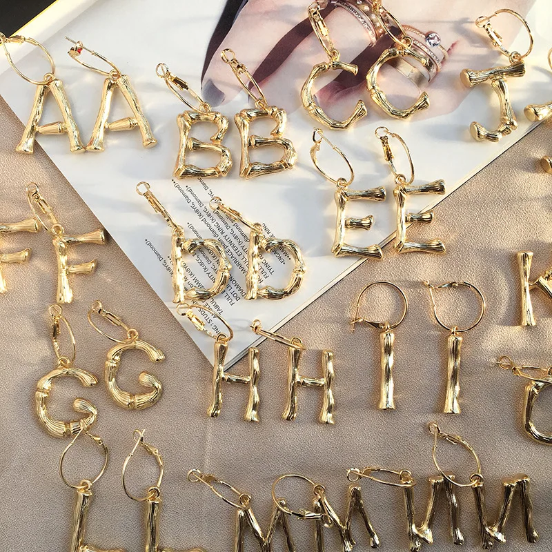 Artilady k серьги с буквами для женщин A~ Z золотые серьги-кольца для девочек буквы алфавита золотые серьги, ювелирный подарок на год