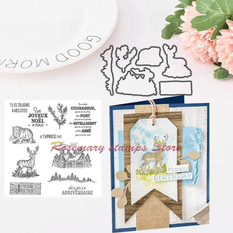 

Rosemary stamps Field Metal Cutting Dies and stamps DIY Scrapbooking Card Stencil Paper Craft Handmade Album Handbook Decoration