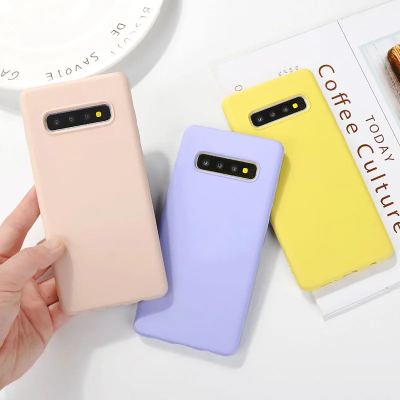 

Candy Color Phone Case For Samsung Galaxy S8 Plus Note8 Anti-knock Soft Silicone Cover for Samsung Galaxy S8 S9 Plus S10 Lite