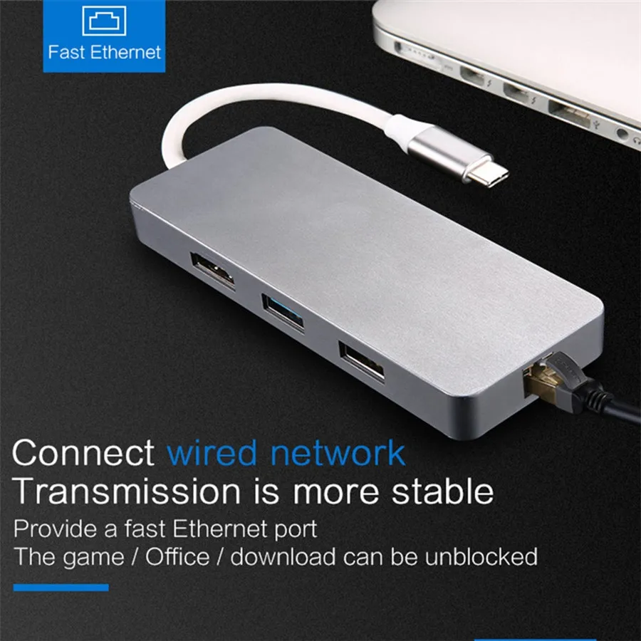 Usb C концентратор HDMI ethernet rj45 lan адаптер thunderbolt 3 многопортовый док станция usb 0 type c