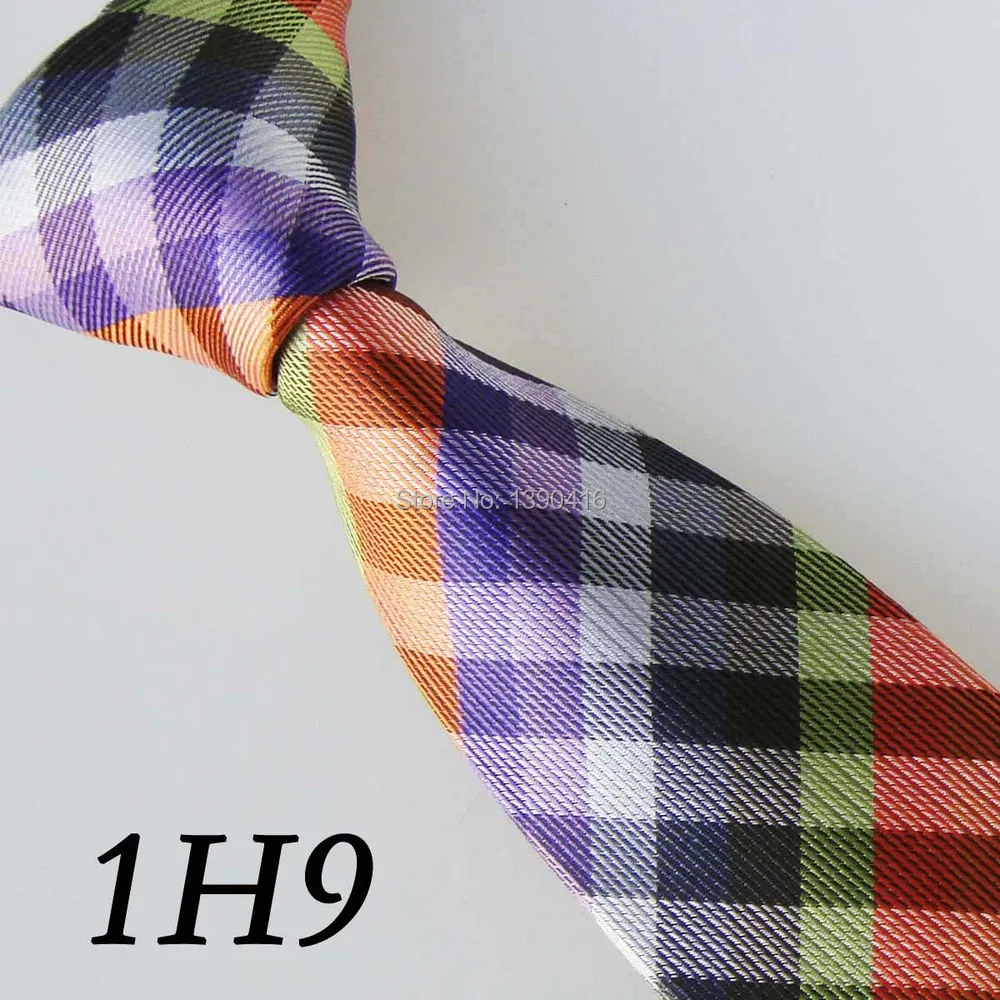 

Men's ties Border Light Green/Orange/Purple/Silver Grid stripe Necktie fashionable Ties for men Groom Bestman Tiey men necktie