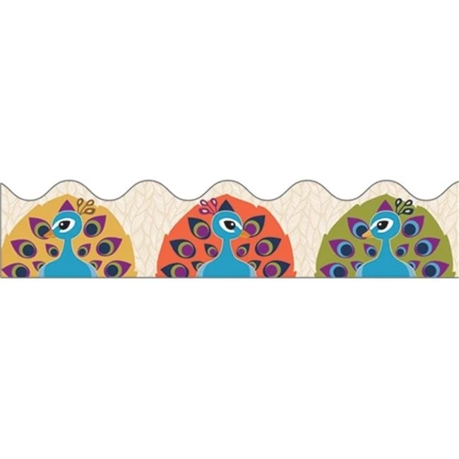 Carson Dellosa CD-108243 You-Nique Peacocks Scalloped Border