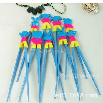 

Free Shipping 300 pairs Children Kid Beginner Easy Fun Learning Training Helper Bunny Rabbit Rubber Plastic Chopsticks
