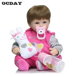 16 "40 см силикона Reborn Baby Doll жив мягкие игрушки для букетов кукла Rebor Bebe juguetes игрушки bonecas Playmate подарок для девочек