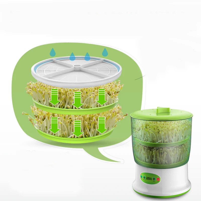 

Intelligent Bean Sprouts Maker household Upgrade Large Capacity Thermostat Green Seeds Growing Automatic Sprout Machine EU