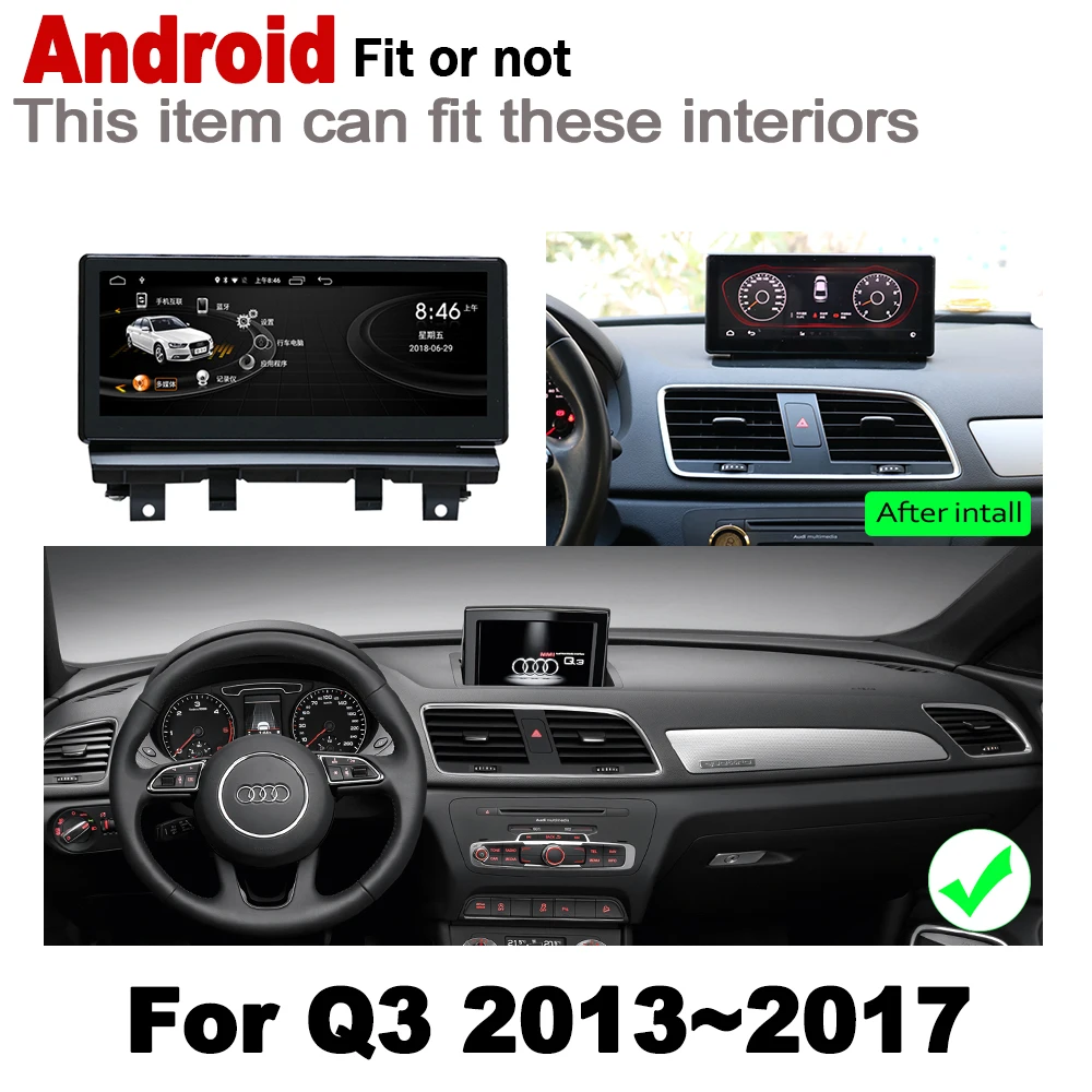 Discount IPS Android 7.0 up Car Multimedia Player GPS Navigation For Audi Q3 8U 2013~2018 MMI Original Style HD Screen 2GB+32GB WiFi BT 5