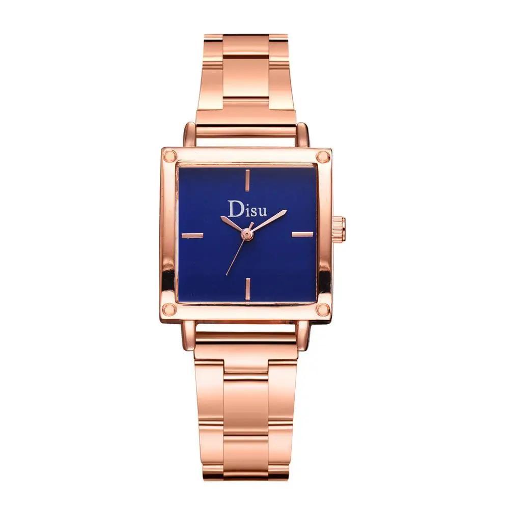 Фирменная Новинка Для мужчин Для женщин часы тонкие модные кварцевые часы квадратный циферблат Сталь полосы высокое качество часы для Для женщин Relogio Feminino F4 - Цвет: B