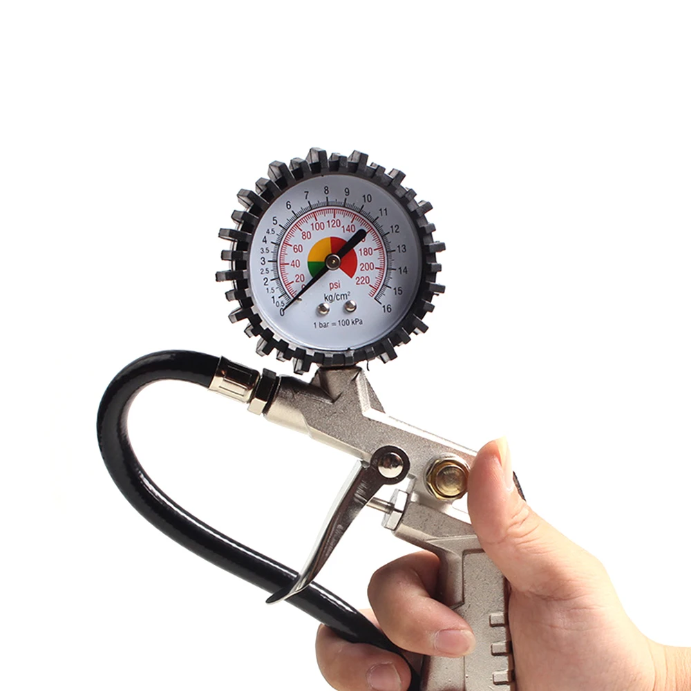 

Car Air Tire Pressure Test Instrument Panel Instrument Vehicle Air Gun Self-locking Inflator for Car