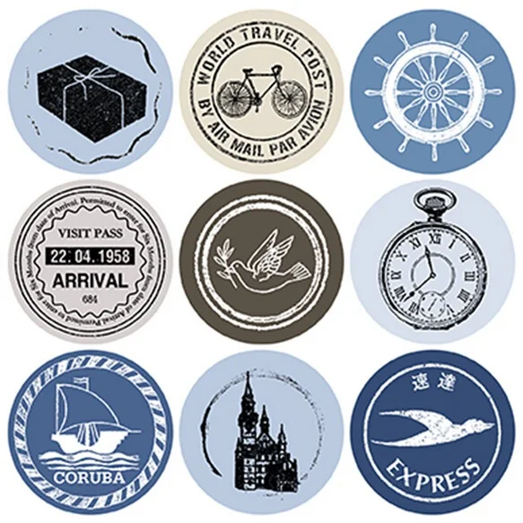 

20packs/lot Cute Pattern series Round design Kraft DIY seal sticker wholesale