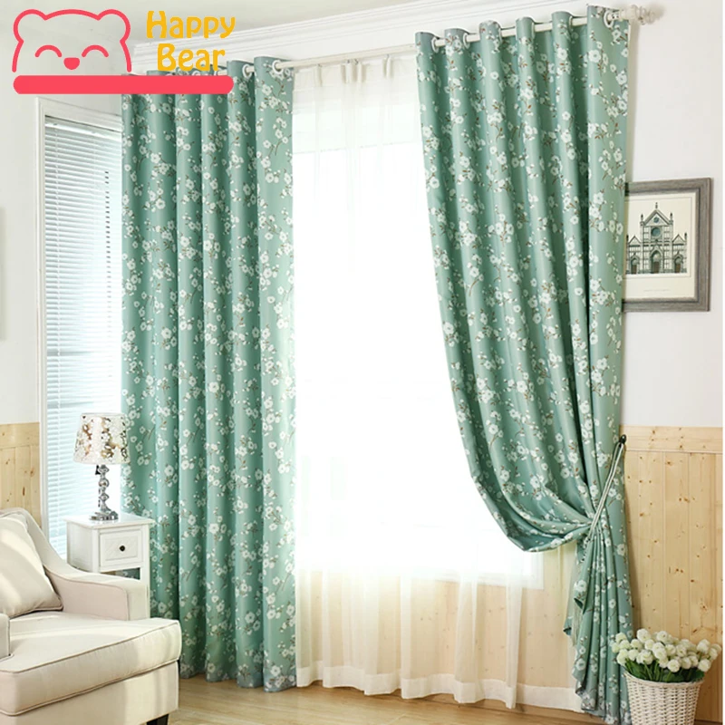 

Happy Bear Korean Curtains for Living Room Modern Idyllic Window Curtain High Shading Polyester Curtain Bedroom Custom Curtain