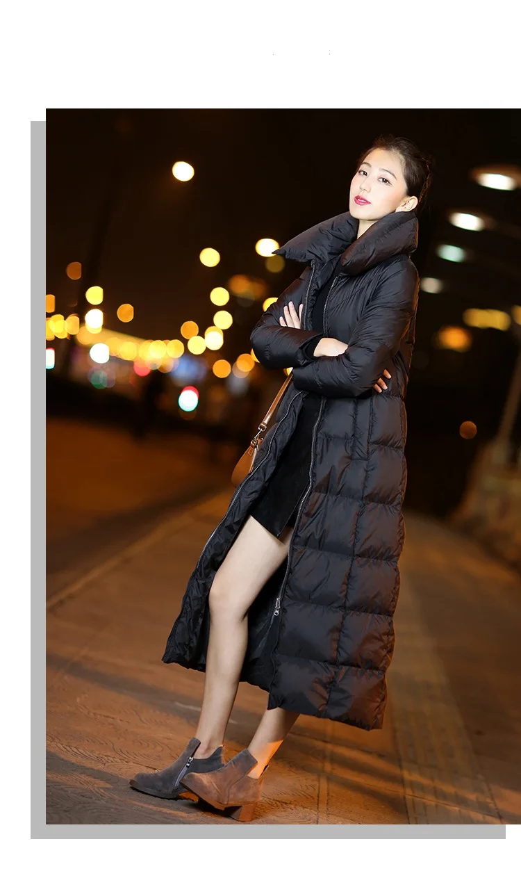 

2017 NEW X-Long Solid slim thick Women's down jacket office Lady plus size